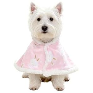 Dog Winter Coat with Hat, Kitten Thicken Cloak Blanket, Pets Nightgown for Small Medium Dogs (Pink, S: Recommend Weight 3-6 lbs (1.5-3kg))