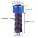 Hex Bolts, Titanium Finish, M8 x 20 25 30 35 40mm, Stainless Steel, Allen Drive, 4-Piece, for Bicycle, Motorcycle, Car (Burnt Blue, M8x20mm)
