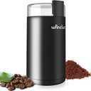 Wancle Electric Coffee Grinder, Spice Grinder, One Touch Coffee Mill for Beans, Spices and More, with Clean Brush Black (6.63.5 IN, Black+Black)