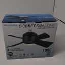 Bell+Howell Socket Breeze Socket Fan Light with Remote, Portable Small Ceiling Fans with Lights for Bedroom, Kitchen, Living Room, Ceiling Fan with Light 3500K, 1000 Lumens, Screws into E26/E27 (Black)