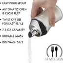 J&M DESIGN Sugar Dispenser with Pour Spout Lid Sugar Container Shaker Coffee Bar Accessories Organizer Essentials Powdered Creamer Baking Supplies 7.5oz Glass Jar Pourer Sugar Bowl Salt Dish Holder