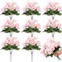 Crowye 8 Bouquets Wedding Silk Peony Hydrangea Flowers with Stems 12.6" H Elegant Faux Vintage Artificial Flowers for Decoration for DIY Table Party Decor Centerpieces Home(Light Pink)