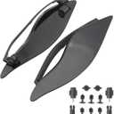 Fairing Air Deflectors Side Wing Windshield Adjustable Wind Deflectors Compatible with 2014-2024 Harley Electra Glide Street Glide Tri Glide Ultra Limited Fairing Side Shield (Black)