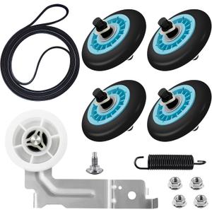 DV42H5200EP/A3 DV42H5200EW/A3 Dryer Roller Belt Kit Fit for Sam-sung DV45H7000EP/A3 DV48H7400EW/A2 DV42H5000EW/A3 DV48J7700EW/A2 DV40J3000EW/A2 DV45H7000EW/A2, Roller #DC97-16782A, Belt #6602-001655