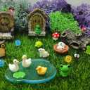 42 Pcs Miniature Fairy Garden Accessories, Fairy Door, Miniature Tree Stumps and Tiny Resin Animal with Moss for DIY Craft, Lawn, Fairy Garden Decor