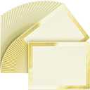 50 Sheets Gold Foil Award Certificate Paper 8.5 x 11 Inches for Printing - Blank Cardstock for Graduation, Diploma and Achievement (Ivory)