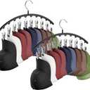 Hat Hangers for Closet, Metal 2 Pack Hat Organizer Holder for Hanger Closet Display, Hat Racks for Baseball Caps w/10 Clips, Hat Holder for Ball Caps & Accessories, for Men Women, Black