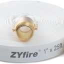 ZYfire Fire Hose - 1" ID x 25 FT Single Jacket TPU Firefighter Hose with M  F NST/NH Brass Couplings 750 PSI Burst Pressure Lightweight for Use in Firefighting