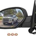 Left Power Heated Side View Mirror Compatible with Avalanche Sierra 1500 Silverado 1500 Suburban 1500 Tahoe Yukon 20809948