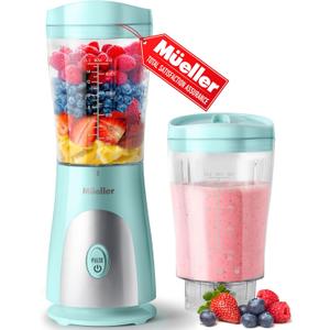Mueller Personal Blender for Shakes and Smoothies with 15 Oz Travel Cup and Lid