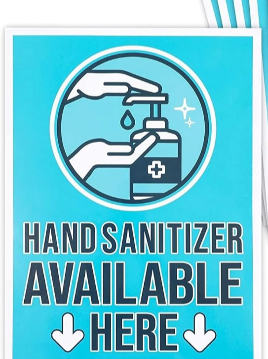 Store Safety Signs,"Hand Sanitizer Available Here" (9 x 12 in, 6 Pack)