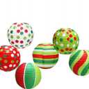 6 Pcs Christmas Paper Lantern 10" Red & Green Hanging Paper Lanterns Christmas Ceiling Hanging Decorations for Xmas Home Indoor Holiday Party Decor (Red&Green)