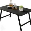 Rectangular Folding Coffee Table - Modern Space-Saving Foldable Coffee Table for Living Room, Durable and Lightweight Design, Easy to Assemble, Perfect for Small Spaces (Black+small Size)