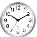 AKCISOT Atomic Wall Clock 12 Inch Clocks for Kitchen, Battery Operated Clock for Bedroom Office Classroom Living Room(Silver)