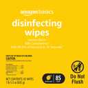 Amazon Basics Disinfecting Wipes, Lemon Scent, Thick All Purpose Cleaning Wipes, Sanitizes/Cleans/Disinfects/Deodorizes, 85 Count