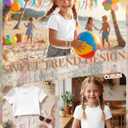 Girls Short Sleeve Shirts Kids Summer Crew Neck Tops Teen Cute Basic School Tees for 5-14 Years