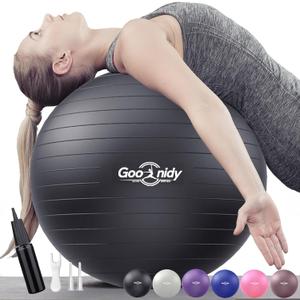 Soft Exercise ball, Anti-Burst Yoga Ball Chair Supports 2200lbs, Workout Equipment w/ Pump for Women Pregnancy, Medicine, Birthing, Physical Therapy, Stability, Excersing, Birth, Swiss, Fitness, Gym (S(38-45cm), Black)
