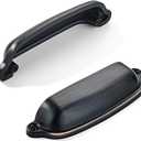 khtumeware 10 Pack Oil Rubbed Bronze Cup Pulls 2-1/2 Inch Center to Center - Cabinet & Drawer Handles for Kitchen Hardware