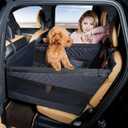 Medium Dog Car Seat,Back Seat Extender for Dogs,Waterproof Large Dog Seat Cover for Backseat, Pet Bed for Car Hammock(Black-s)