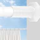 Tension Curtain Rod 51-168 In (4-14 Ft), Extra Long Curtain Rods No Drilling for Window Treatment Rods, Adjustable Heavy Duty Tension Rod, Outdoor Curtain Rods for Patio, Never Rust, White