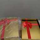 Tenceur 10 Pcs Gift Boxes with Lids Heavy Duty Nested Assorted Sizes Cardboard Gift Boxes for Presents with Ribbon for Xmas Holiday Present(Gold, Red,5 Size)