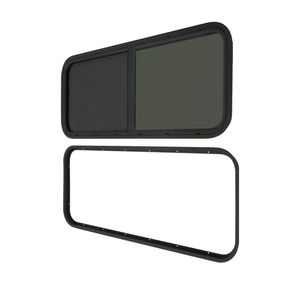 RV Window 42""W * 22""H Camper Exit Window with Frame Acrylic Window for RV Vertical Half Vent with Black Sliding Screen Camper Van Windows