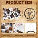 Nuanchu Western Cowboy Party Decorations Cow Print Cowhide Rug Wooden Wagon Wheel Vintage Rustic Western Party Decor for Cowboy Theme Birthday Decor, 29.53 x 43.31 inches