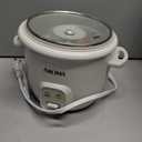 AROMA CoreCoat Rice Cooker with Pop-Up Food Steaming Basket (4 Cups Cooked, 2 Cups Uncooked, 1 Qt) (White)