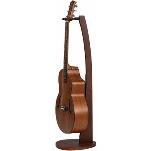 Nefelibata Wooden Guitar Stand - Handmade German Ash Solid Semi-curved Design Wood Stand Floor, Best for Acoustic guitars, Classical guitars, Banjos, Mandolins(Dark Brown)