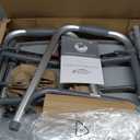 Loyoda Folding Walker with Tray, 5" Wheels Lightweight Walkers for Seniors and Adults, Supports Up to 350 Pounds, Adjustable Height, Compact Standard Walker, Silver