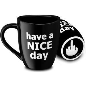 Decodyne Funny Coffee Mug, Gag White Elephant Gifts for Adults and Coworkers - Perfect for Bachelorette Parties, Christmas, and Novelty Gifts, 14 Ounce (Black)