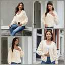 Women's Loose Sweater Button Soft V-Neck Long-Sleeved Cardigan Knitted Sweater Warm and Comfortable Coat (XL)