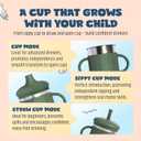 Jumble Dream Stainless Steel and Silicon Sippy Cup Baby Sippy Cup, Training Kids Cups with Silicon Straw, Toddler Tumbler with Spill Proof Straw |Sippy Cup for Toddlers 1-3 Years| BPA Free (Cream)