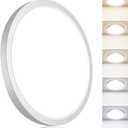 hepside Flush Mount Ceiling Light,15W 1800LM Ceiling Light Fixture,3000K/3500K/4000K/5000K/6500K Color Temperatures,7Inch Ultra-Thin Round White LED Ceiling Lights for Closet Bathroom Hallway Bedroom White, 7Inch-1pack