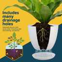 Lifemaster Eco Friendly Plant Pot Set - 10-Pack Home Decor Flower Indoor and Outdoor Plastic Pots with Drainage Holes, Assorted Sizes (7", 6.6", 6", 5.3", 4.8") - Stackable Garden Versatile Planters (White)