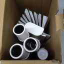 Floor Scrub Brush with Long Handle, 3 in 1 Scrape and Heavy-Duty Stiff Bristle Floor Scrubber Brush with Squeegee and Tweezer for Cleaning Tile Wall Deck Bathroom Patio Garage Kitchen (White)