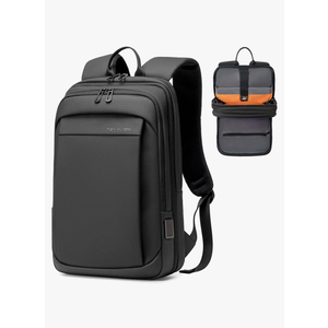 FENRUIEN Work Backpack for Men, Water Resistant Expandable Backpack with USB C Charging Port, Black 15.6 Laptop Backpack