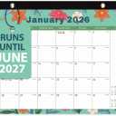 3 x 2026 Desk Calendar, Monthly Desktop/Wall Calendars, Jan 2026 - Jun 2027, Large Size 17"x12" Table Calendar for Desk Accessories and Home, School, Office Supplies (Leaf)