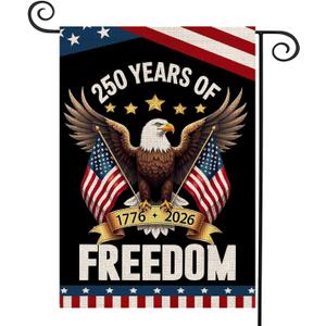 250 Anniversary Usa Garden Flags for Outside, 250 Anniversary USA Flag with Eagle Design, 1776-2026 Patriotic 4th of July Decorations Yard Sign Double-Sided Waterproof Flag 12x18 Inch 250 Year American Flag
