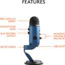 Logitech Creators Blue Yeti USB Microphone for Gaming, Streaming, Podcast, YouTube, Discord, PC, Studio Sound, Plug & Play-Midnight Blue