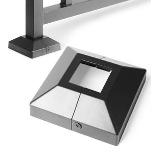 1.5" Post Base Cover, Split Type Post Skirt, for Indoor/Outdoor Iron Deck Railing, Stair Post Base Decorative Post Covers Skirt (1Pack-Black)