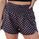 SOLY HUX Women's Plaid Shorts Checkered Shirred High Waisted Casual Summer Shorts, L