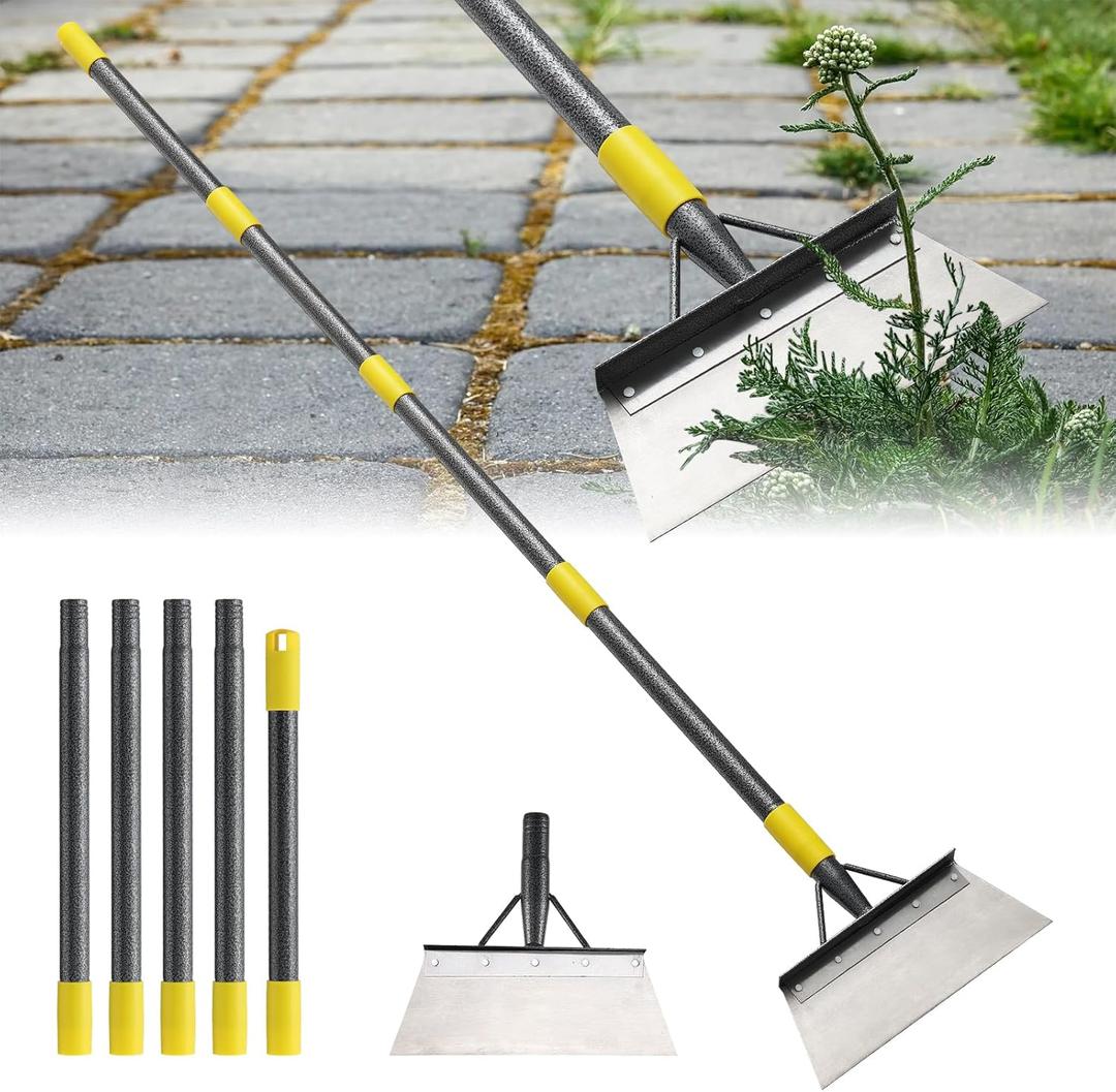 Garden Flat Shovel, Weeding Tool, 60 Inch Multifunctional Garden Cleaning Shovels, Heavy Duty Floor Scrapers Long Handle, Metal Weeding Scraper for Lawn Edging, Ice Scraper, Snow Shovel