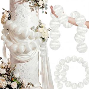 Wedding Pearl Ball Garland Ornament Beads Wedding Hanging Ball Garland Decor for Bridal Shower Engagement Baby Shower Photo Background Decoration and Decor DIY Craft(3.1inch x 79inch)
