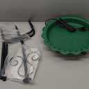 Heated Bird Baths for Outdoors, 100W Heated Birdbath Bowl for Outdoors for Winter with 5-Prong Metal Base Thermostat Control, Heated Bird Bath for Outside Winter Garden Patio Yard Lawn (Green)