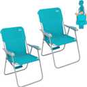 #WEJOY Folding Beach Chair for Adults, Lightweight Beach Chair with Shoulder Straps, High Back Camping Chairs with Hard Armrest, Supports 300lbs for Outdoor Lawn Concert