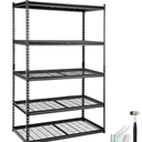 XLZLKHJCL24DXPVPAV0
VEVOR Storage Shelving Unit, 5-Tier Adjustable, 2000 lbs Capacity, Heavy Duty Garage Shelves Metal Organizer Wire Rack, Black, 48" L x 24" W x 72" H for Kitchen Pantry Basement Bathroom Laundry Closet