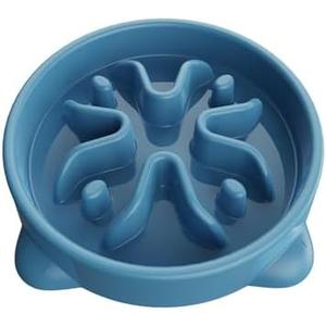 Slow Feeder Dog Bowls Small Breed, Dog Food Bowl Small Anti-Choking Bloat Stop Puzzle Healthy Eating Bowl (Blue, 1 Cup)