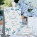 Guess How Many Candies Sign(1 Standing Sign-50 Guessing Cards) Pink Bow Theme Activities Cards Kit for Baby Showers, Newborn Parties, Bridal Shower, Engagement, Wedding Shower, Birthdays-62