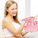 7Pcs Girl Clothes Wood Baby Closet Dividers Lovely Pink Hanging Closet Organizer Newborn to 24 Month Infant Wardrobe Organizer for Home Nursery Baby Shower